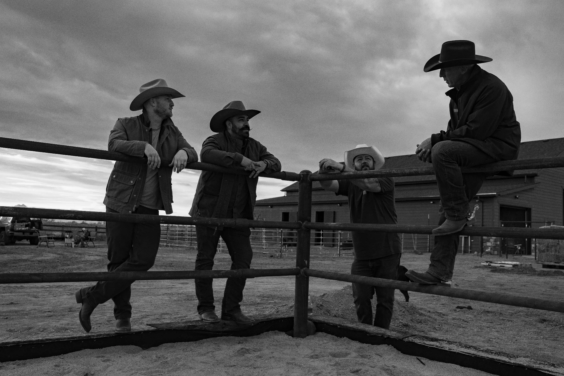 Men gathering at a ranch